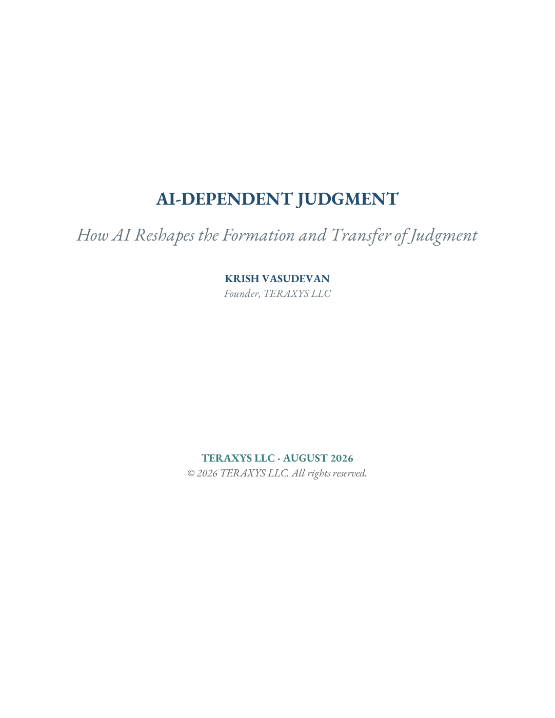 Cover of AI-Dependent Judgment