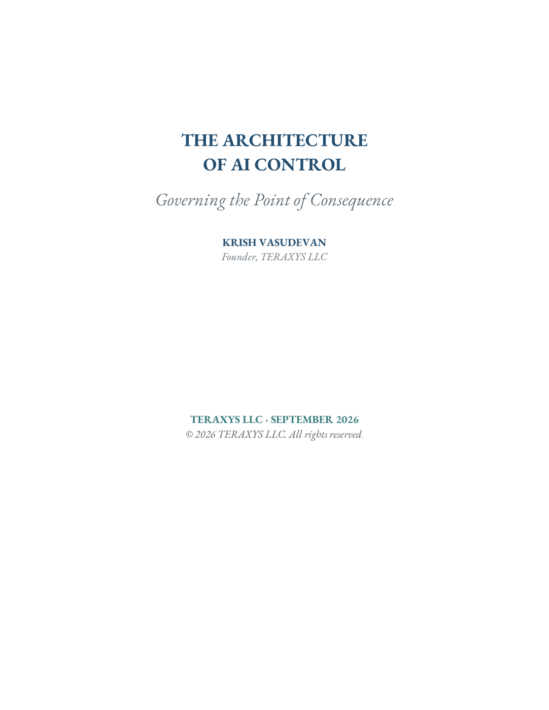Cover of The Architecture of AI Control